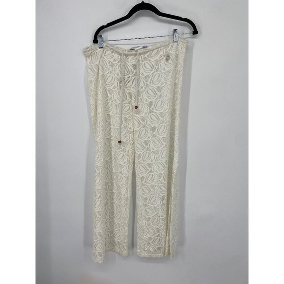 GUY HARVEY COLLECTION BY ARTISANS WHITE CROCHET LACE COVER UP PANTS NWT MEDIUM - Picture 1 of 5